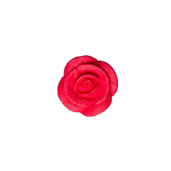 1" Small Classic Royal Icing Rose - Red
