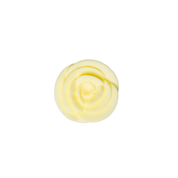 1" Small Classic Royal Icing Rose - Pastel Yellow
