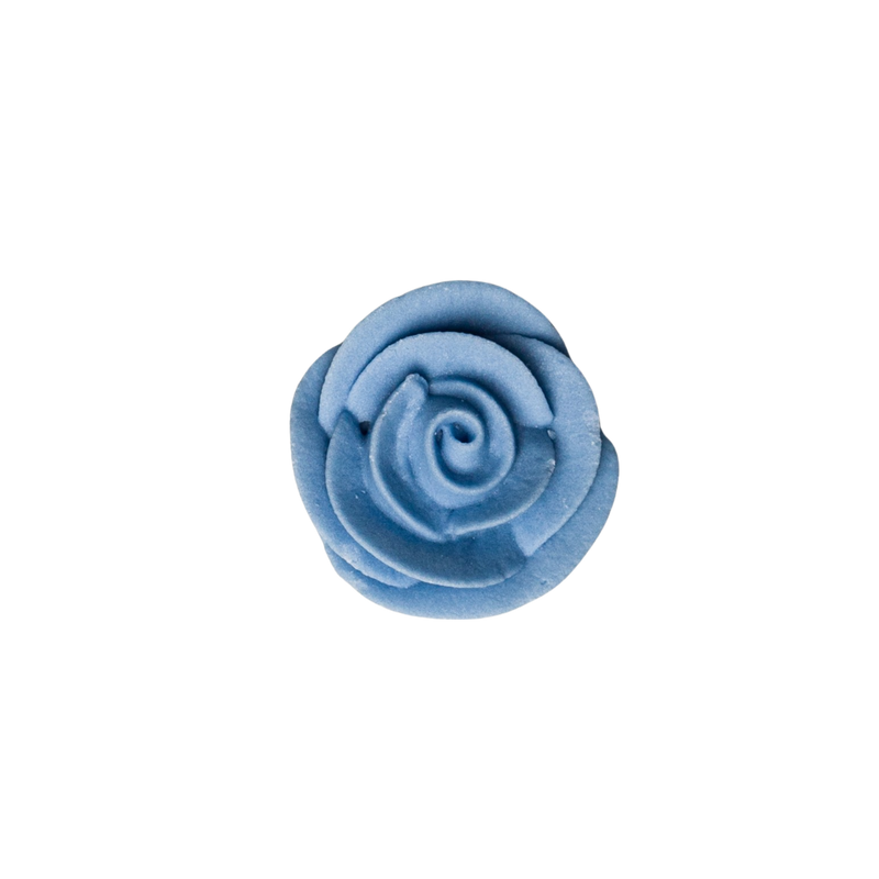 1" Small Classic Royal Icing Rose - Pastel Blue