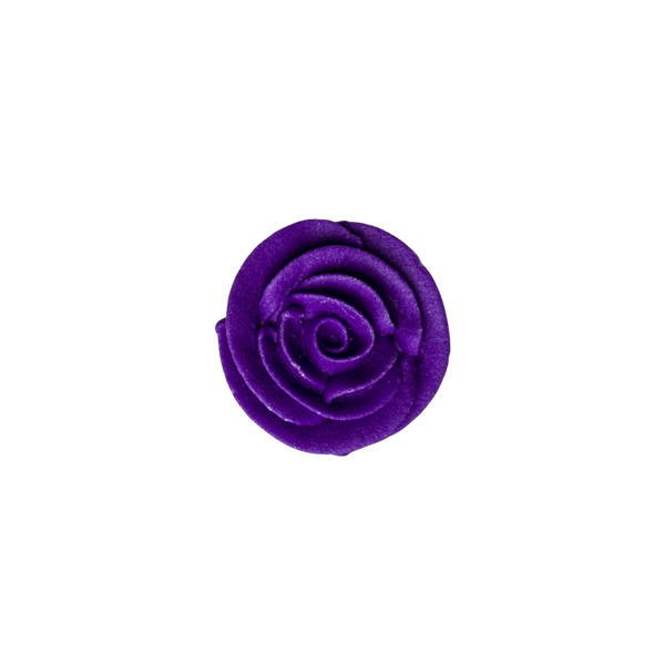Rosa glaseado real clásica pequeña de 1" - Púrpura (132 por caja)