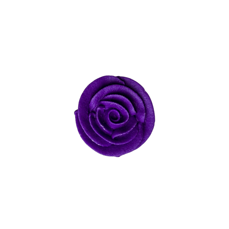 Rosa glaseado real clásica pequeña de 1" - Púrpura (132 por caja)