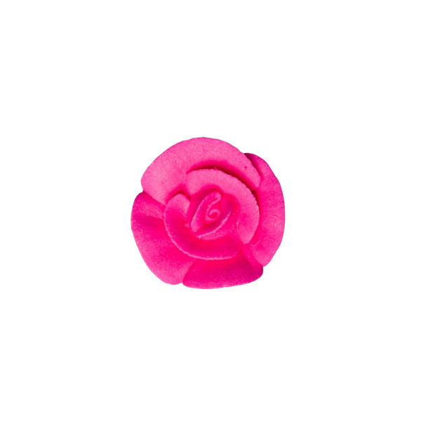 1" Small Classic Royal Icing Rose - Hot Pink