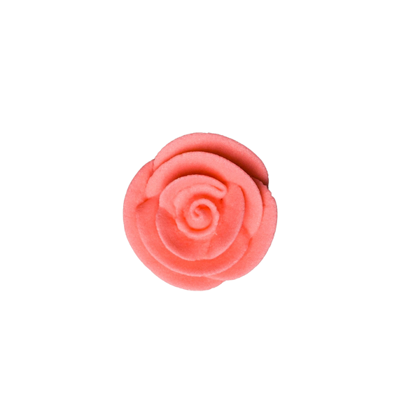 Rosa clásica pequeña con glaseado real de 1" - Coral