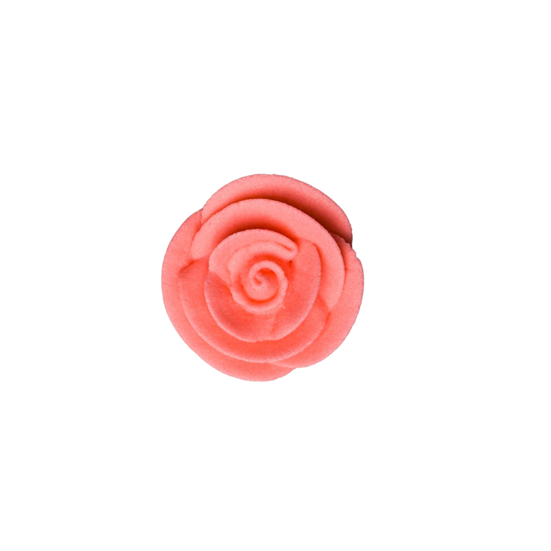 1" Small Classic Royal Icing Rose - Coral