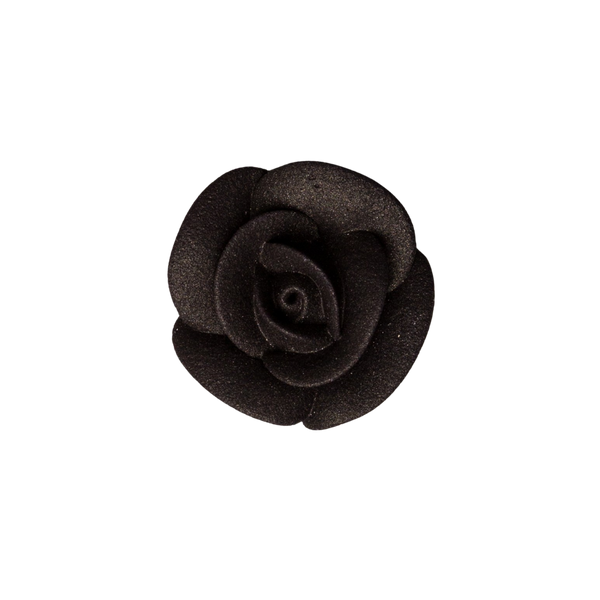 1.25" Medium Classic Royal Icing Rose - Black