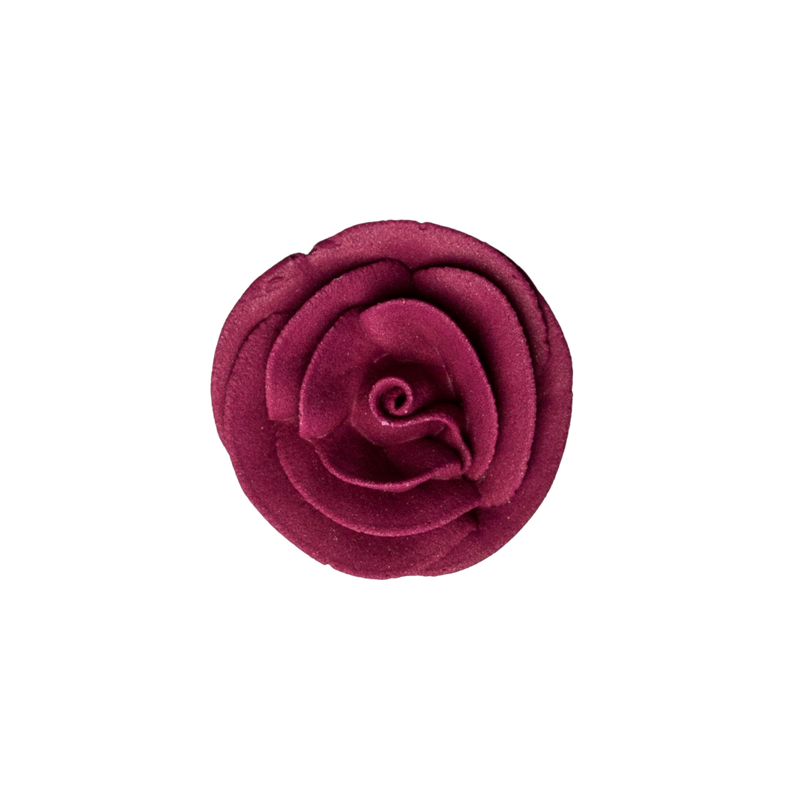Rosa Royal Icing Clásica Mediana de 1.25" - Borgoña