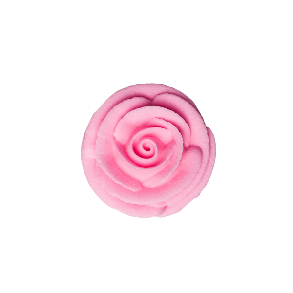 1.25" Medium Classic Royal Icing Rose - Pastel Pink