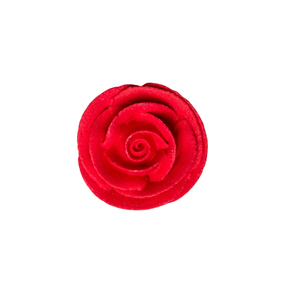 1.25" Medium Classic Royal Icing Rose - Red