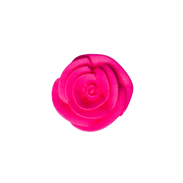 1.25" Medium Classic Royal Icing Rose - Hot Pink