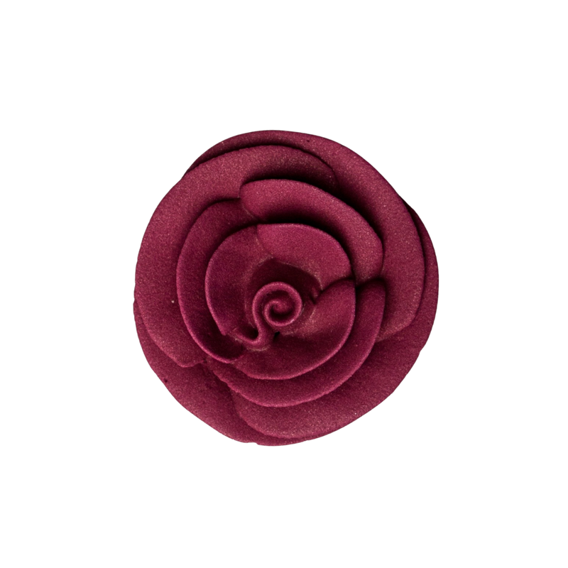 Rosa Royal Icing Clásica Grande de 1.5" - Borgoña