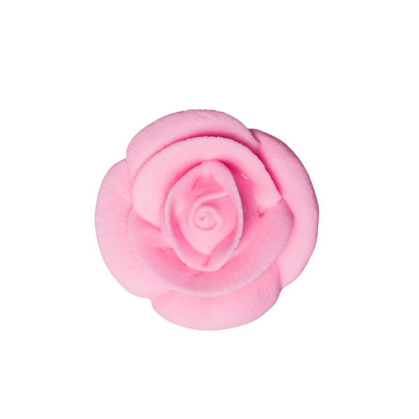 Rosa glaseado real clásica grande de 1.5" - Rosa pastel