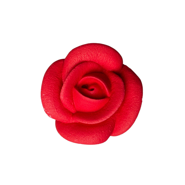 Rosa clásica grande con glaseado real de 1,5" - Rojo