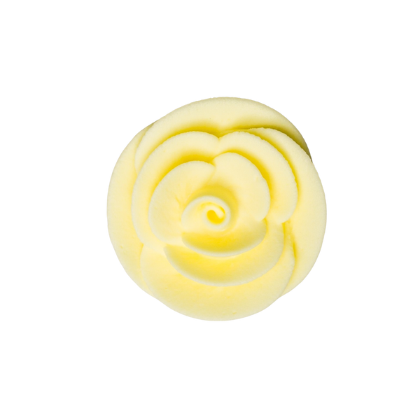 Rosa clásica grande con glaseado real de 1,5" - Amarillo pastel