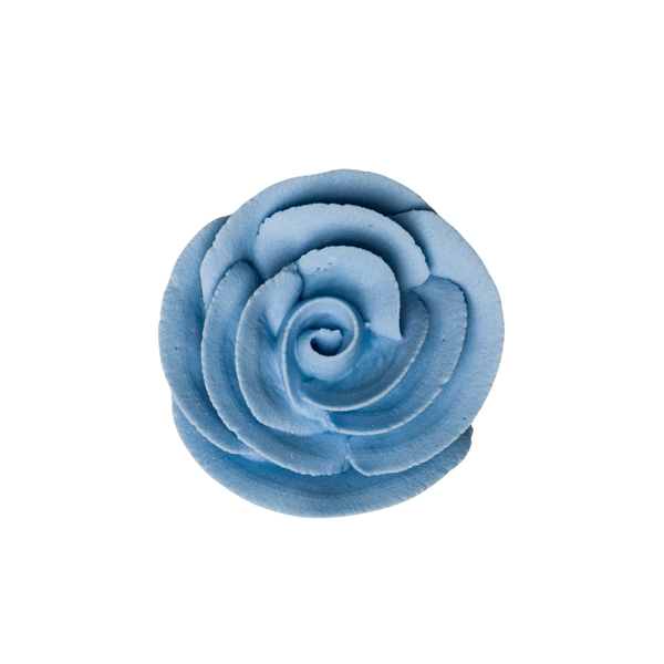 Rosa clásica grande con glaseado real de 1,5" - Azul pastel