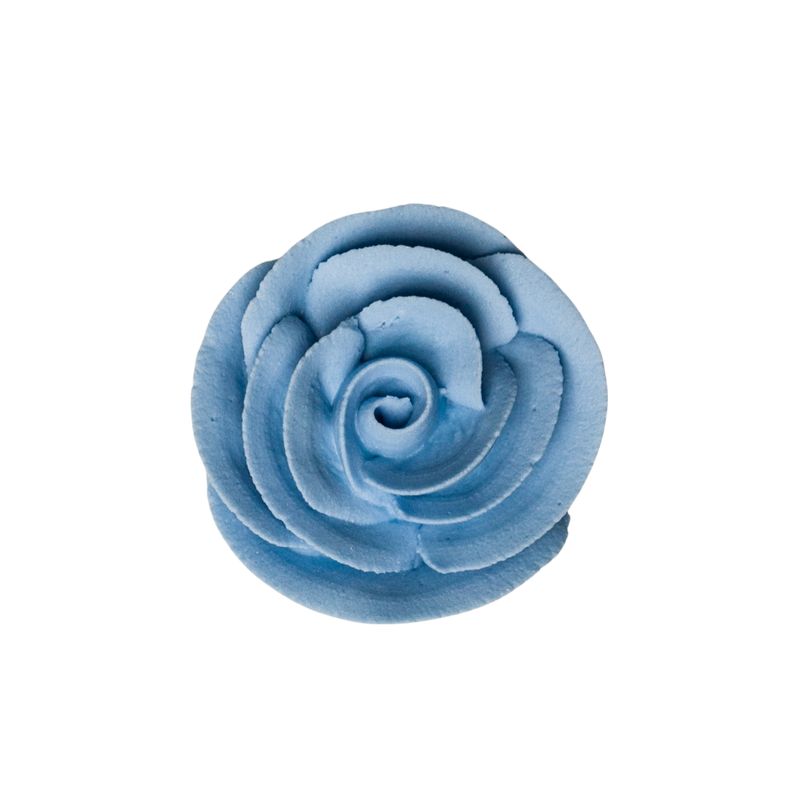 Rosa clásica grande con glaseado real de 1,5" - Azul pastel