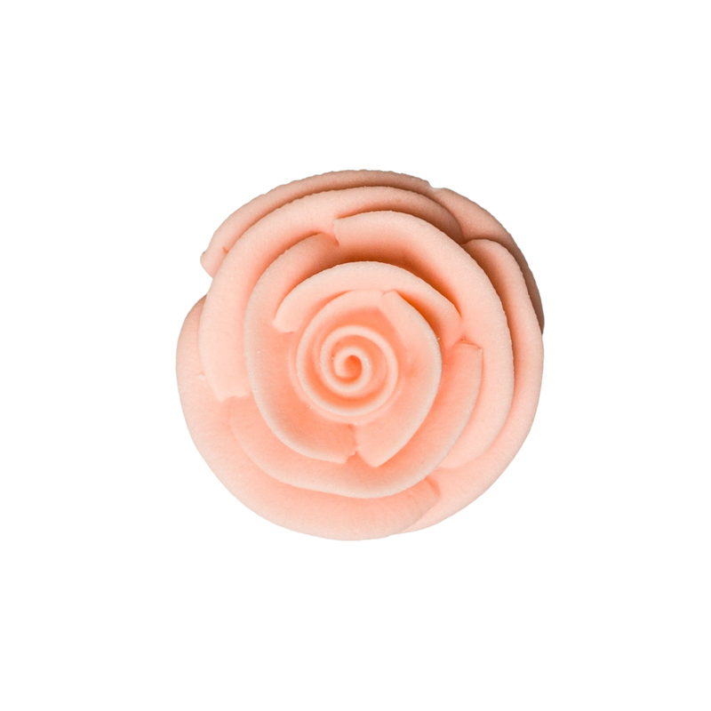 1.5" Large Classic Royal Icing Rose - Peach