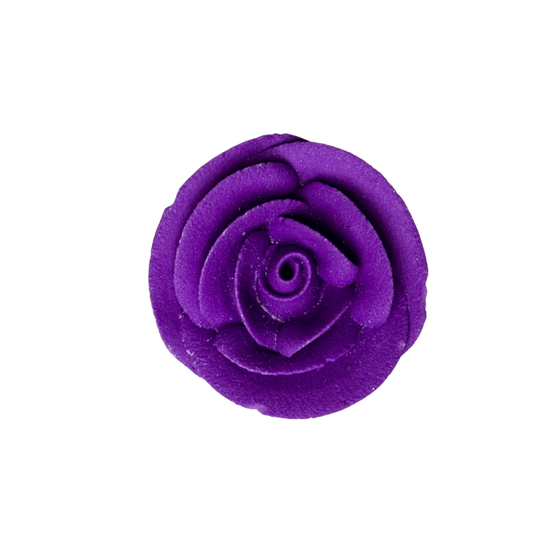 Rosa clásica grande con glaseado real de 1,5" - Púrpura