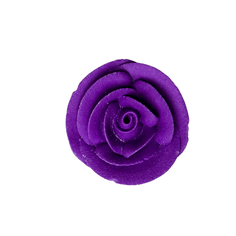Rosa clásica grande con glaseado real de 1,5" - Púrpura