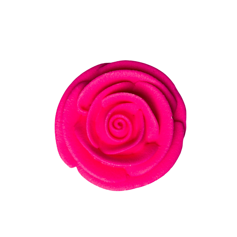 1.5" Large Classic Royal Icing Rose - Hot Pink