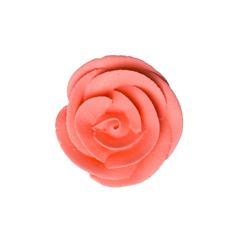 1.5" Large Classic Royal Icing Rose - Coral