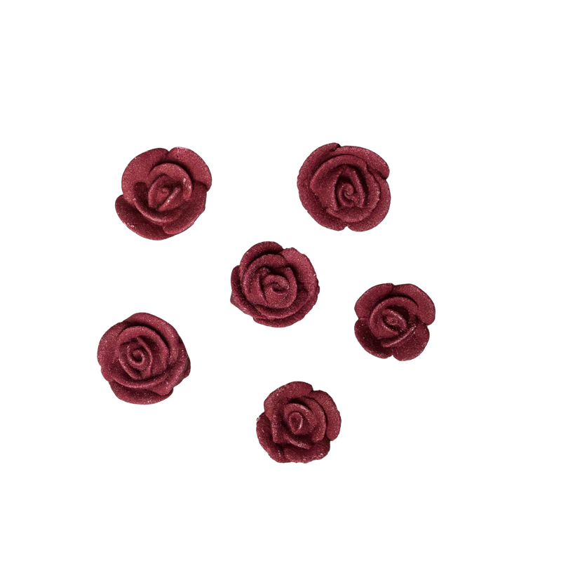 1/2" Royal Icing Rose - Petite - Borgoña