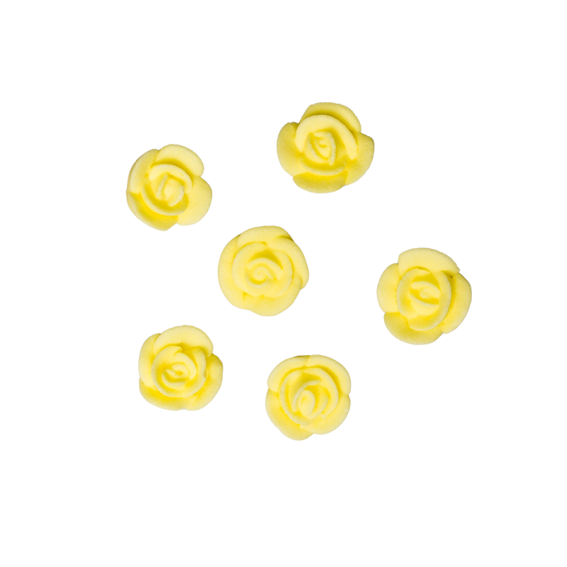 1/2" Royal Icing Rose - Petite - Yellow