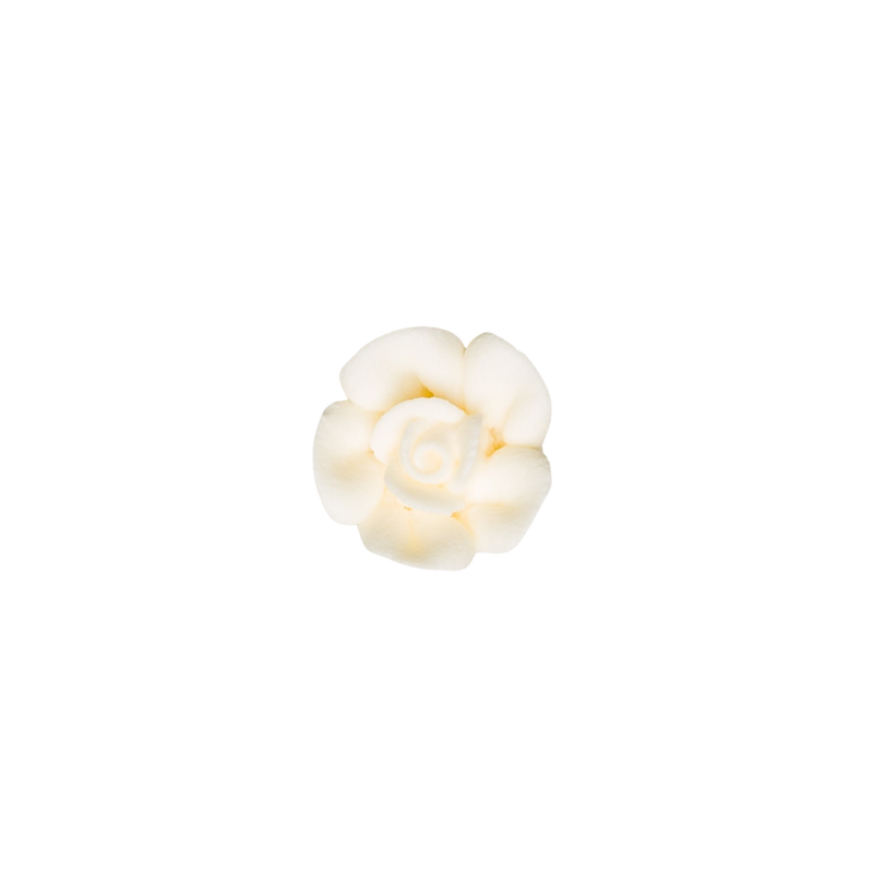 3/4" Royal Icing Rose - Small - Ivory