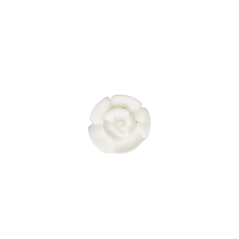 3/4" Royal Icing Rose - Small - White