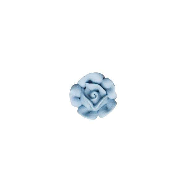 Rosa de glaseado real de 3/4" - Pequeña - Azul pastel