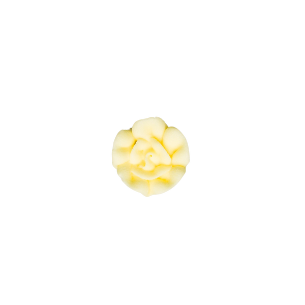 1" Royal Icing Rose - Medium - Yellow