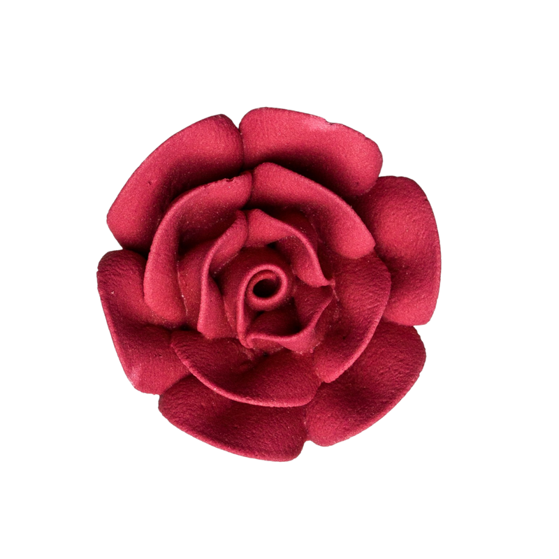 1.75" Royal Icing Rose - Large - Burgundy