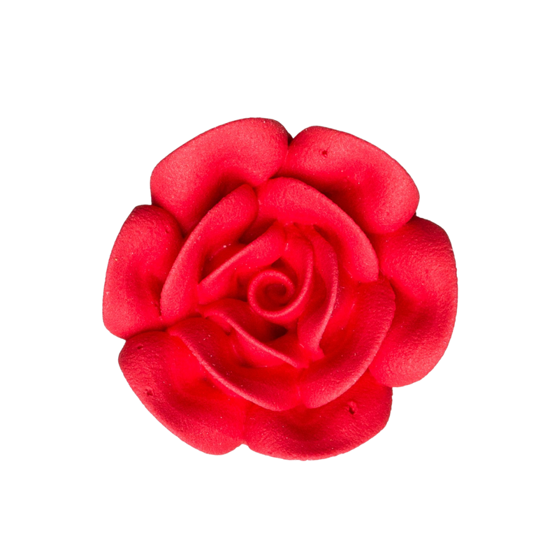 1.75" Royal Icing Rose - Grande - Rojo