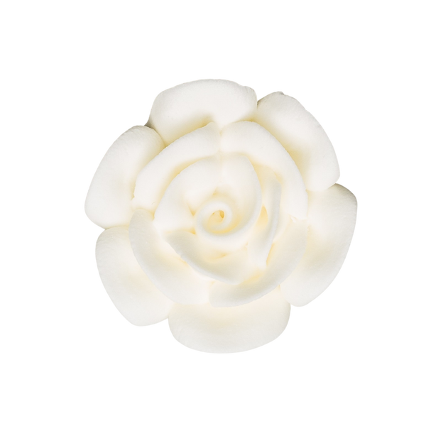 1.75" Royal Icing Rose - Grande - Blanco