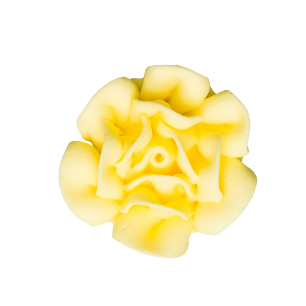 1.75" Royal Icing Rose - Large - Yellow