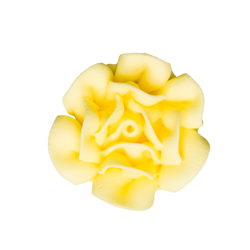1.75" Royal Icing Rose - Large - Yellow