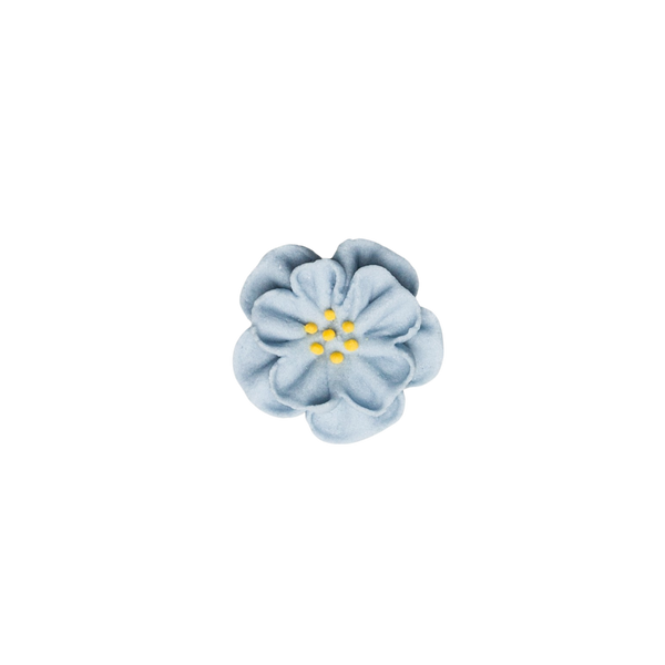7/8" Royal Icing Dainty Bess Rose - Small - Pastel Blue