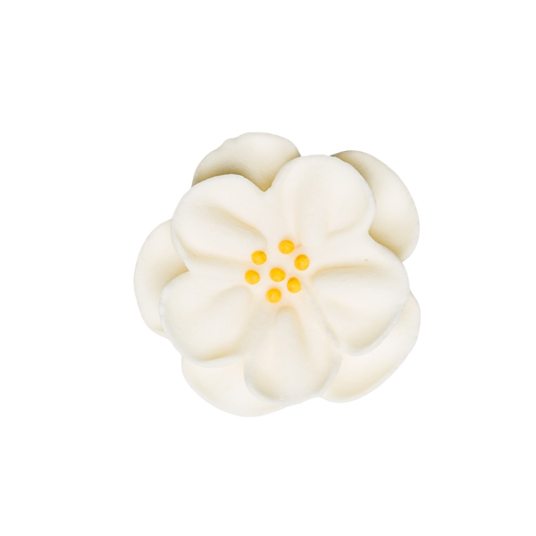 1.5" Royal Icing Dainty Bess Rose - Medium - White
