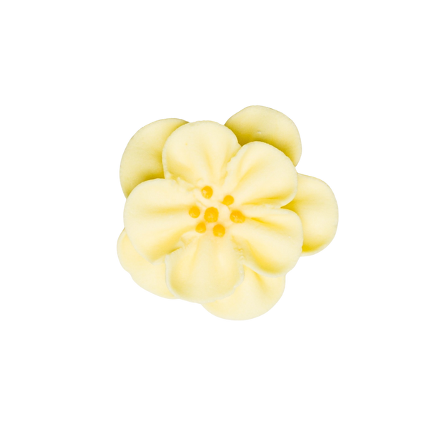 1.5" Royal Icing Dainty Bess Rose - Medium - Yellow