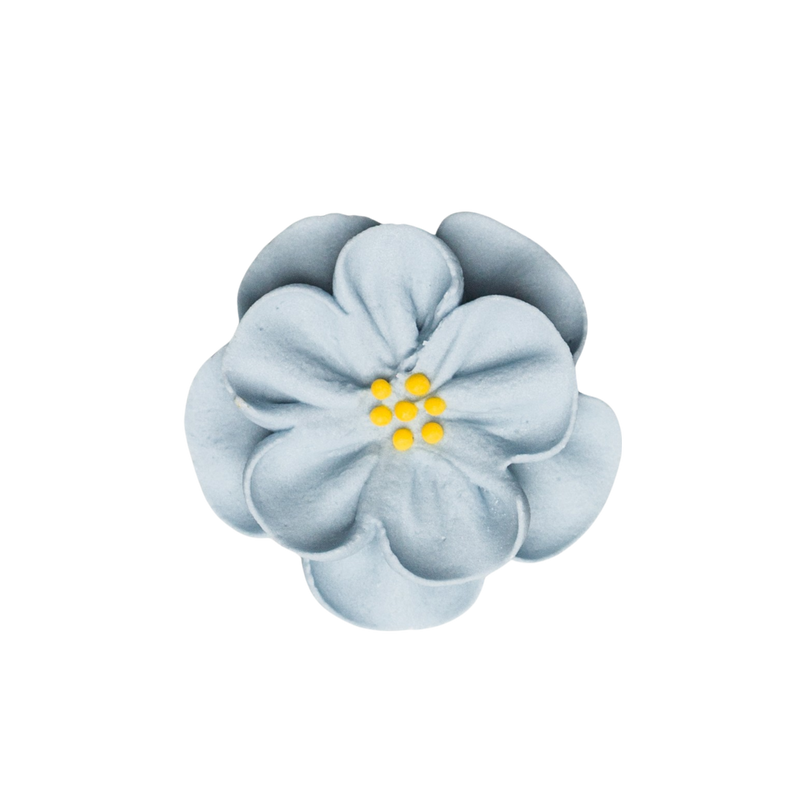 1.5" Royal Icing Dainty Bess Rose - Medium - Pastel Blue