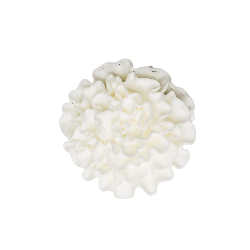 1.5" Royal Icing Carnation - Medium - White