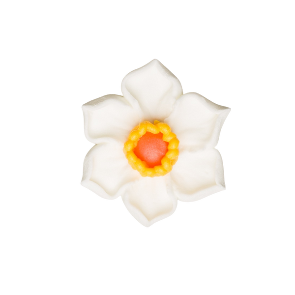 1.5" Royal Icing Daffodil - Medium - White