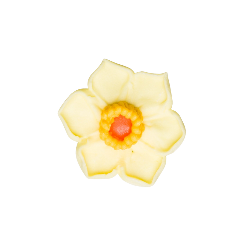1.5" Royal Icing Daffodil - Medium - Yellow