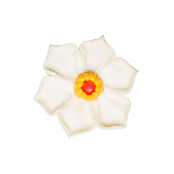 1.75" Royal Icing Daffodil - Large - White