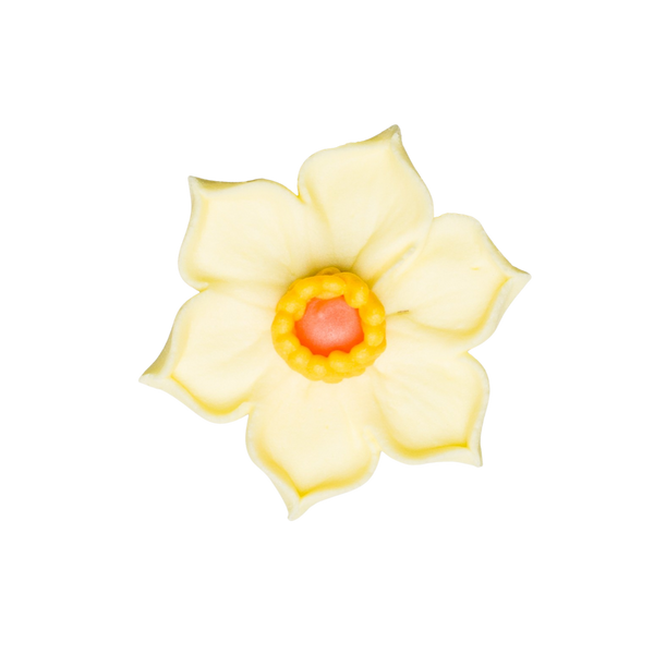 1.75" Royal Icing Daffodil - Large - Yellow