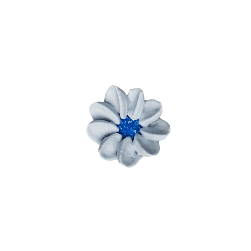 3/4" Royal Icing Daisy - Petite - Pastel Blue
