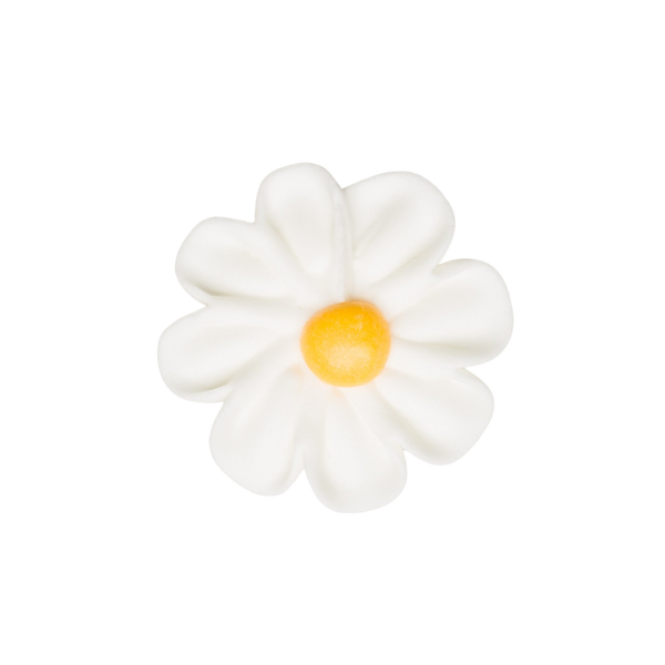 1.5" Royal Icing Classic Daisy - Medium - White