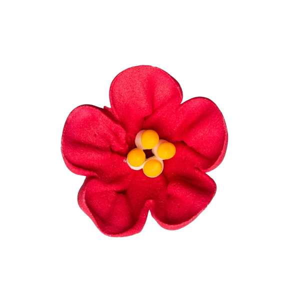 1.5" Royal Icing Petunia - Medium - Red