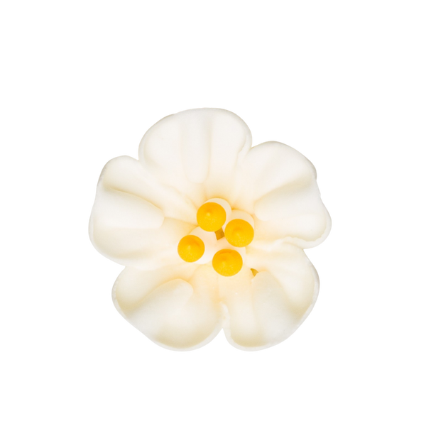 1.5" Royal Icing Petunia - Medium - White