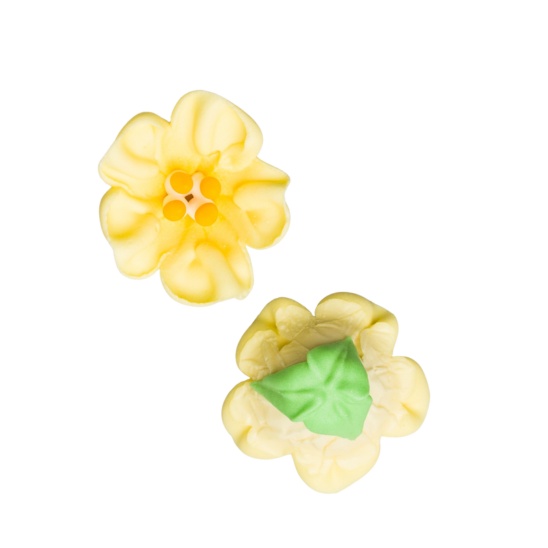 1.5" Royal Icing Petunia - Medium - Yellow