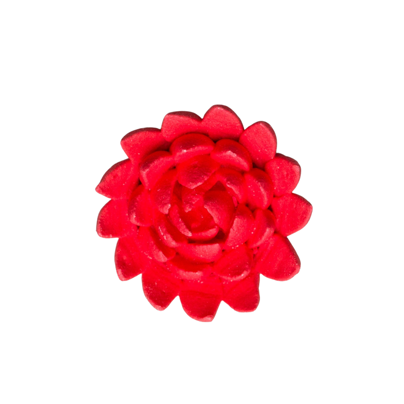 1.5" Royal Icing Chrysanthemum - Medium - Red